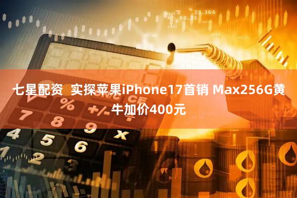 七星配资  实探苹果iPhone17首销 Max256G黄牛加价400元