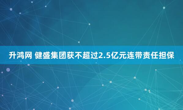 升鸿网 健盛集团获不超过2.5亿元连带责任担保