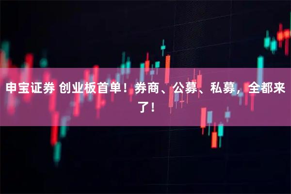 申宝证券 创业板首单！券商、公募、私募，全都来了！